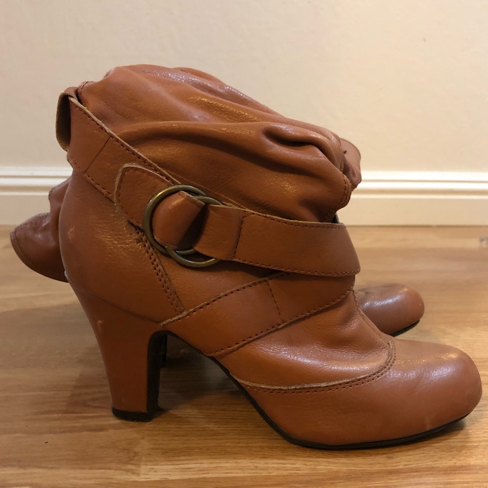 Mid Calf Leather Boots